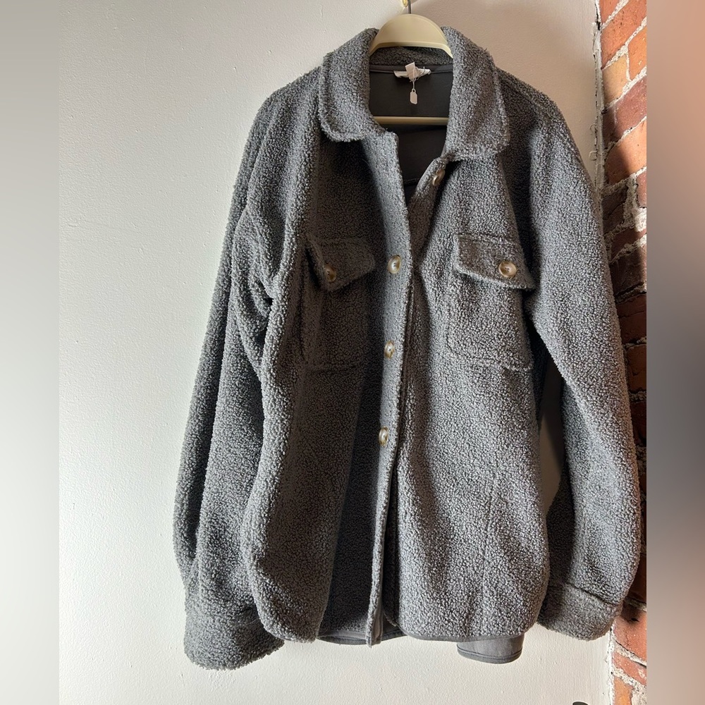 Wishlist Teddy Jacket in Grey